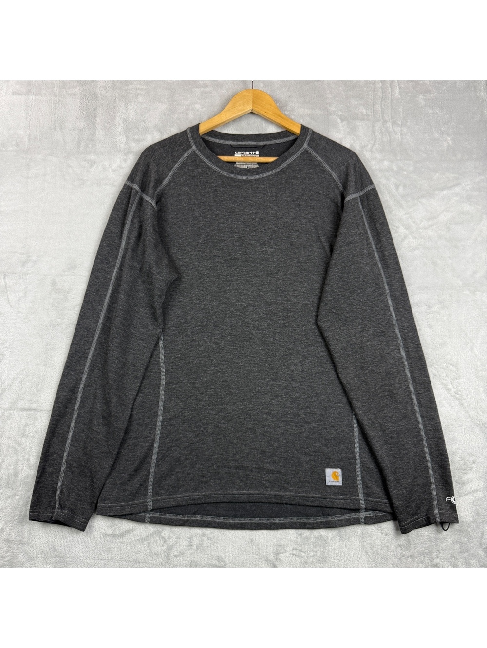 Carhartt Force Dark Gray Long Sleeve Performance Shirt Mens XL Base Layer Work
